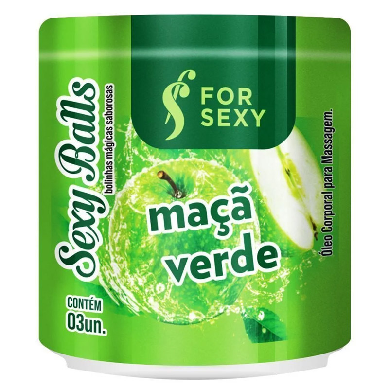 Sexy Ball Bolinha Explosiva Mágica Sabor Maça Verde 03 Unid For Sexy